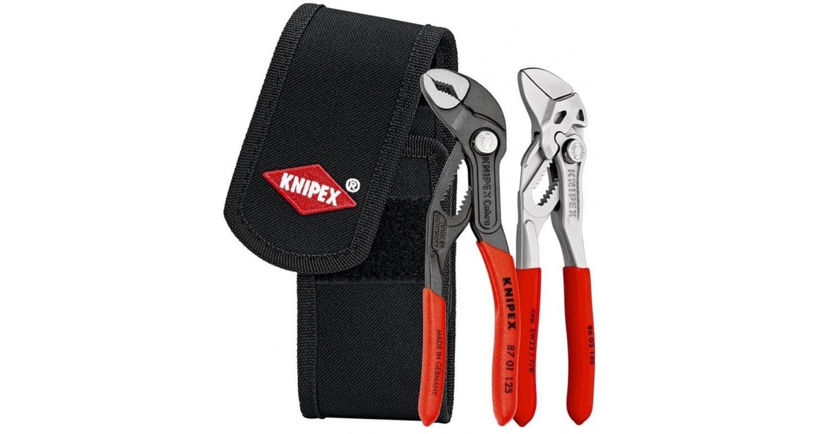 KNIPEX Mini Zangenset in Werkzeug Gürteltasche Zangen Set rot schwarz