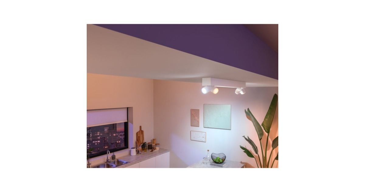 weiß HUE & LED-Leuchte Philips 4er-Deckenspot, Centris White Ambiance Color