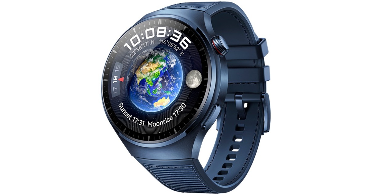 4 Pro Smartwatch Fluorelastomer Watch (Medes-L19W) blau, blau, Huawei Armband: bu, aus