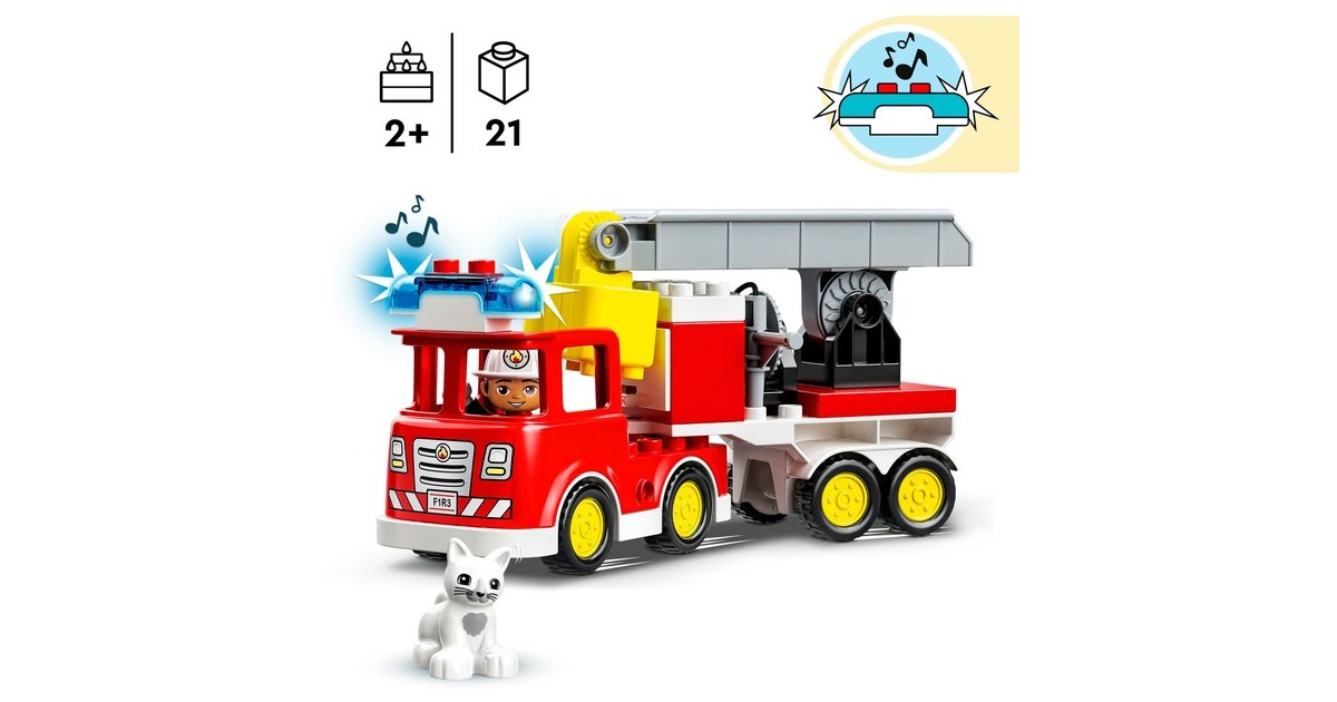 LEGO 10969 Licht DUPLO Konstruktionsspielzeug Mit Sirene und Feuerwehrauto