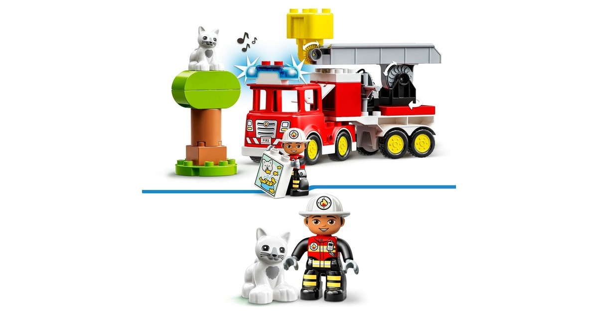 LEGO 10969 DUPLO Mit Licht Feuerwehrauto, Konstruktionsspielzeug und Sirene
