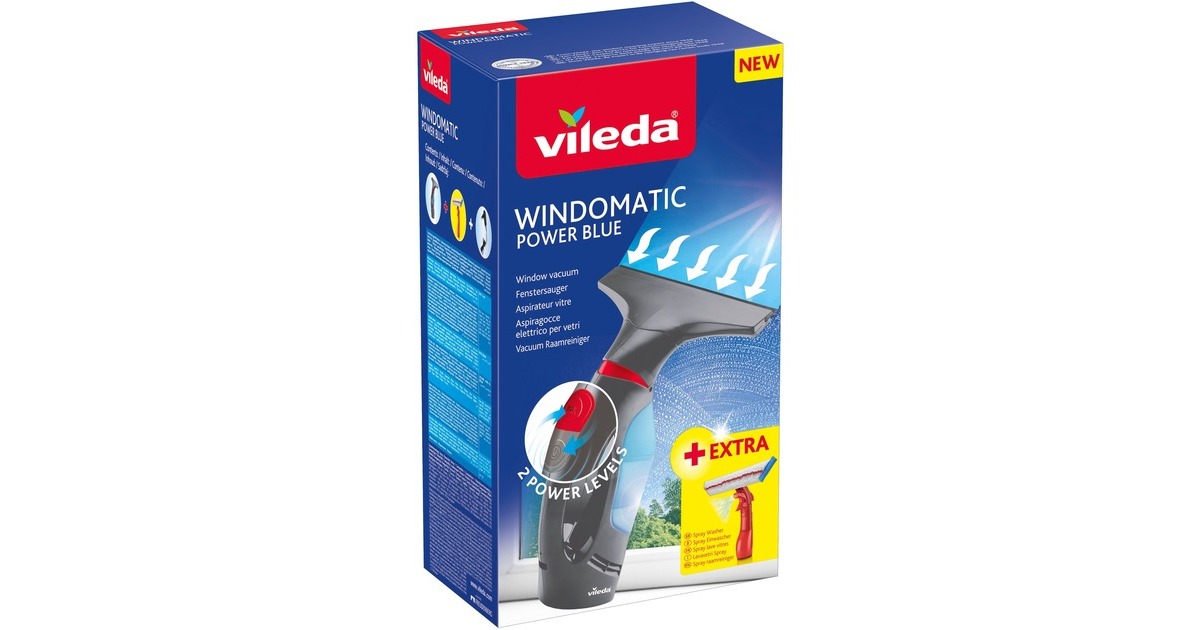 Power Vileda Blue, schwarz/blau Windomatic Fenstersauger
