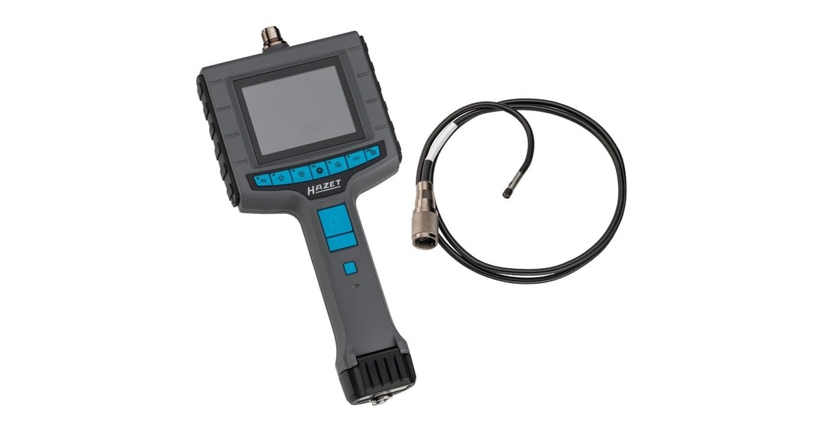 Hazet HD Video-Endoskop 4812-11/5FS, 5-teiliges Set, Inspektionskamera  grau, SD-Karte 32 GB, Front- und Seitenkamera