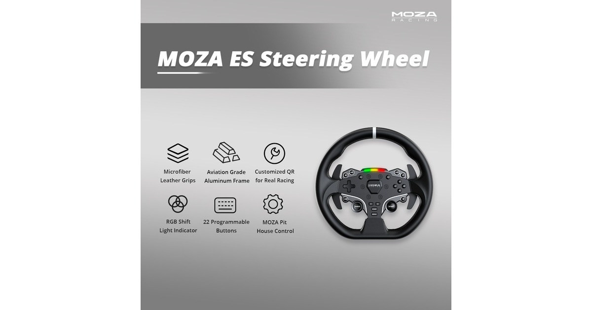 Moza Racing ES Lenkrad für R5 und R9 V2 Leather 28 cm PC