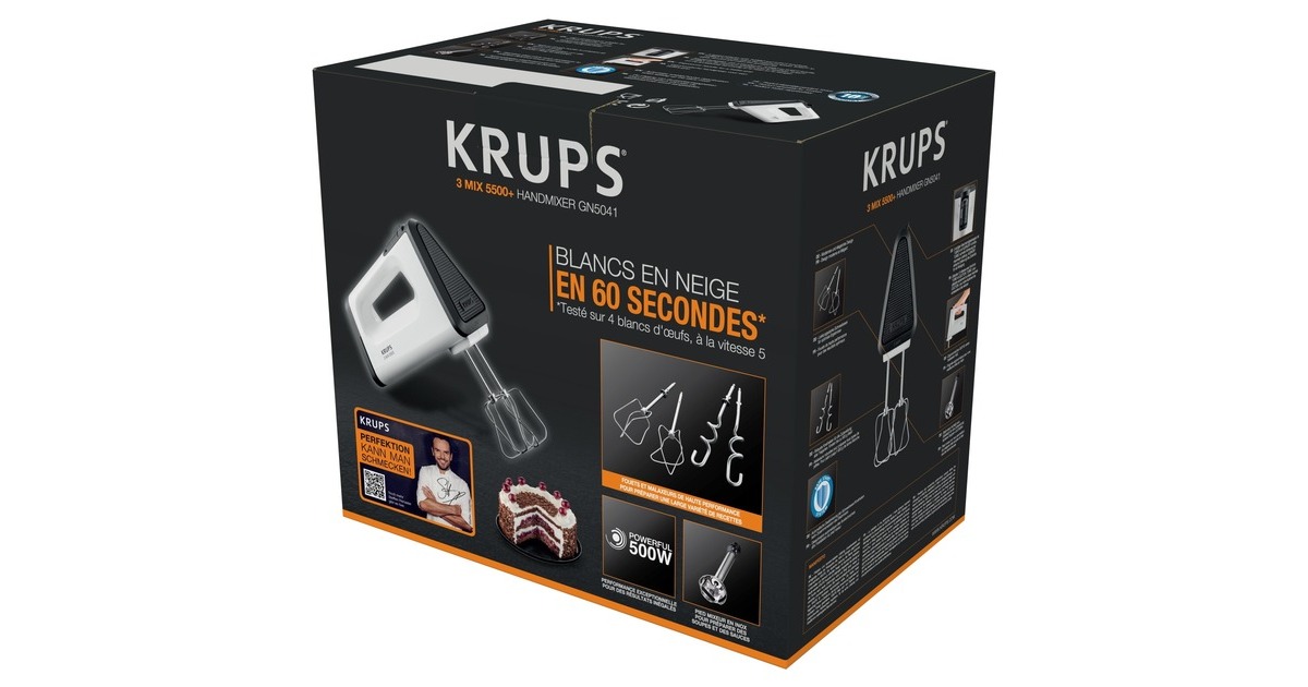 Krups 3 GN weiß/schwarz Plus 5500 Handmixer 5041, Mix