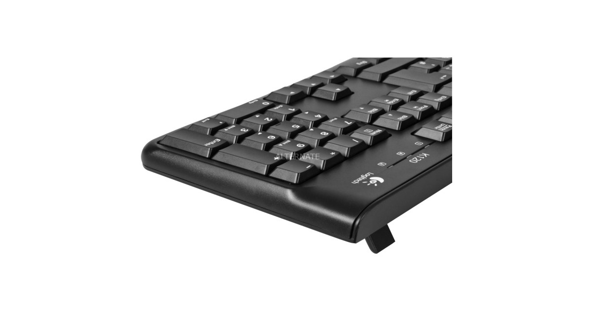 Logitech Keyboard K120 DE-Layout, Tastatur Rubberdome Business, schwarz, for