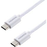 ADATA USB 2.0 Kabel, USB-C Stecker > USB-C Stecker weiß, 1 Meter, PD 3.0, QC 3.0, Laden mit bis zu 100 Watt