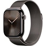 Apple Watch Series 10, Smartwatch schiefer, Titangehäuse, 42 mm, Milanaise Armband Schiefer, Cellular