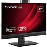 ViewSonic VG2756V-2K Videokonferenzmonitor, LED-Monitor 68.6 cm (27 Zoll), schwarz, QHD, IPS, Webcam, Mikrofon, USB-Hub, USB-C