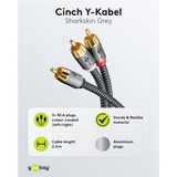 goobay Plus Cinch Y-Kabel                                                                                                                                                                                                                schwarz/silber, 5 Meter