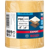 Bosch Expert C470 Schleifblatt, 93mm, K80 5 Meter Rolle, für Schwingschleifer, zum Handschleifen