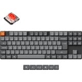 Keychron K1 Max, Gaming-Tastatur grau/orange, DE-Layout, Gateron Low Profile 2.0 Mechanical Red, Hot-Swap, Aluminiumrahmen, RGB