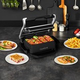 Tefal Optigrill + Snacking & Baking GC714D, Kontaktgrill silber/schwarz, 2000 Watt