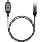 goobay Ethernet-Adapterkabel USB-C 3.2 Gen2 > RJ-45, Slim schwarz/grau, 3 Meter