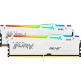 Kingston FURY DIMM 32 GB DDR5-6000 (2x 16 GB) Dual-Kit, Arbeitsspeicher weiß, KF560C36BWE2AK2-32, FURY Beast RGB, INTEL XMP