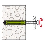 fischer Dübel SX Plus Green 5x25 S K grün, 20 Stück, mit Schraube