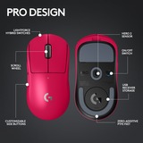 Logitech PRO X SUPERLIGHT 2, Gaming-Maus magenta, 2,4-GHz-LIGHTSPEED, kompatibel mit Windows und macOS