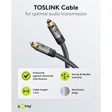 goobay Plus Toslink-Kabel schwarz/silber, 10 Meter