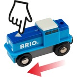 BRIO World Blaue Frachtlok mit Batterie, Spielfahrzeug blau/weiß