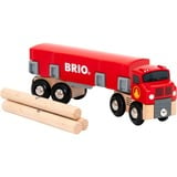 BRIO World Holztransporter mit Magnetladung, Spielfahrzeug rot