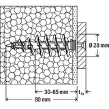 fischer Dämmstoffdübel FID II Plus 80mm weiß, 25 Stück