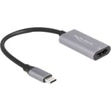 DeLOCK USB Adapter, USB-C Stecker > HDMI Buchse 8K 30hz grau/schwarz, 15cm, HDR und HDCP