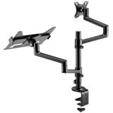 goobay Deluxe Monitorhalterung mit Laptop-Arm schwarz, für Monitore von 17" - 32" (43 - 81cm)