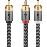 goobay Plus Cinch Y-Kabel schwarz/silber, 10 Meter