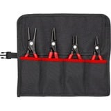 KNIPEX Sicherungsringzangen-Set Ø 12 - 60mm, 4-teilig rot, 4x gerade Spitzen, in Rolltasche