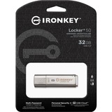 Kingston IronKey Locker+ 50 32 GB, USB-Stick aluminium, USB-A 3.2 Gen 1