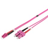 Digitus LWL Patchkabel, Duplex, LC > SC Stecker, Multimode OM4 hellviolett, 5 Meter