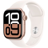 Apple Watch Series 10, Smartwatch roségold, Aluminium, 46 mm, Sportarmband blassrosa S/M