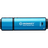 Kingston IronKey Vault Privacy 50 512 GB, USB-Stick hellblau/schwarz, USB-C 3.2 Gen 1