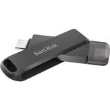 SanDisk iXpand Luxe 64 GB, USB-Stick schwarz, USB-C 3.2 Gen 1, Apple Lightning Connector