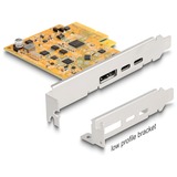 DeLOCK PCIe x4 Karte zu 1x ext. USB-C 10 Gbit/s B. + 1x extern USB-C DP Alt Mode, USB-Controller 