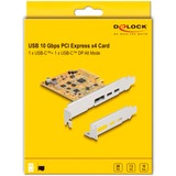 DeLOCK PCIe x4 Karte zu 1x ext. USB-C 10 Gbit/s B. + 1x extern USB-C DP Alt Mode, USB-Controller 