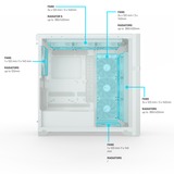 Valkyrie VK02 LCD , Tower-Gehäuse weiß, Tempered Glass