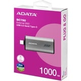 ADATA External SSD SC750 1 TB, Externe SSD titan, USB-C 3.2 Gen 2 (10 Gbit/s)