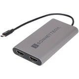 Sonnet Adapter Thunderbolt 3 > Dual 4K HDMI 2.1 grau/schwarz