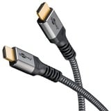 goobay Plus Ultra High-Speed HDMI-Kabel, 8K @ 60Hz grau, 5 Meter