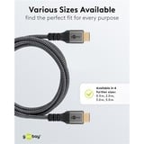 goobay Plus Ultra High-Speed HDMI-Kabel, 8K @ 60Hz grau, 5 Meter