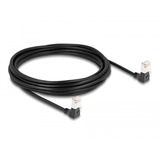 DeLOCK Patchkabel RJ-45 Cat.6a S/FTP, Slim 90° gewinkelt schwarz, 5 Meter, nach oben abgewinkelte Stecker