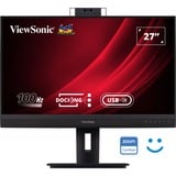 ViewSonic VG2757V-2K Videokonferenzmonitor, LED-Monitor 68.6 cm (27 Zoll), schwarz (matt)/grau, QHD, IPS, Webcam, Mikrofon, USB Hub, USB-C, 100Hz Panel