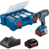 Bosch Akku-Schlagbohrschrauber GSB 18V-28 Professional, 18Volt blau/schwarz, 2x Li-Ionen Akku 4,0Ah, L-Case Pick & Click, 82-teiliges Zubehör-Set