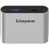 Kingston Workflow USB miniHub, Dockingstation silber/schwarz, USB-C, USB-A