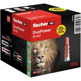 fischer Dübel DUOPOWER 8x40 (+20% mehr Inhalt) hellgrau/rot, 120 Stück