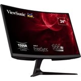 ViewSonic VX2418C, Gaming-Monitor 60 cm (24 Zoll), schwarz (matt), FullHD, VA, Curved, Free-Sync Premium, 165Hz Panel