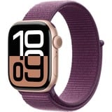 Apple Watch Series 10, Smartwatch roségold, Aluminium, 46 mm, Sport Loop Pflaume