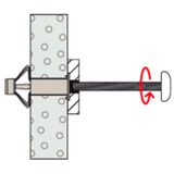 fischer Hohlraum-Metalldübel HM 6x65 S silber, 50 Stück, mit metrischer Schraube