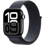 Apple Watch Series 10, Smartwatch schwarz (glänzend), Aluminium, 42 mm, Sport Loop Tinte, Cellular